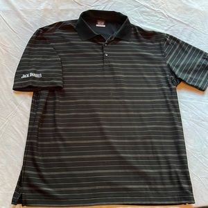 Nike Golf DRI-FIT Black Striped "Jack Daniels" Polo XL